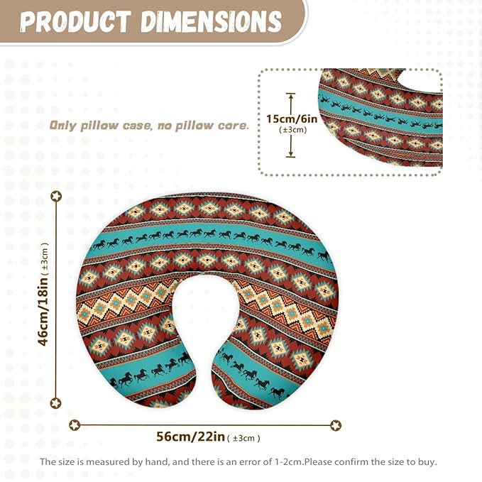 Aztec Baby Nursing Pillow Cover, Stain Resistant Breastfeeding Pillow Slipcover with Hidden Zipper, Breathable Pillow Cover for Infant Snug