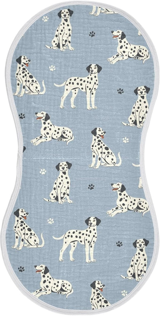 vvfelixl Baby Burp Cloths Dalmatian Dogs Paw Prints Baby Newborn Cotton Burping Cloths Set Baby Washcloths 4 Pack