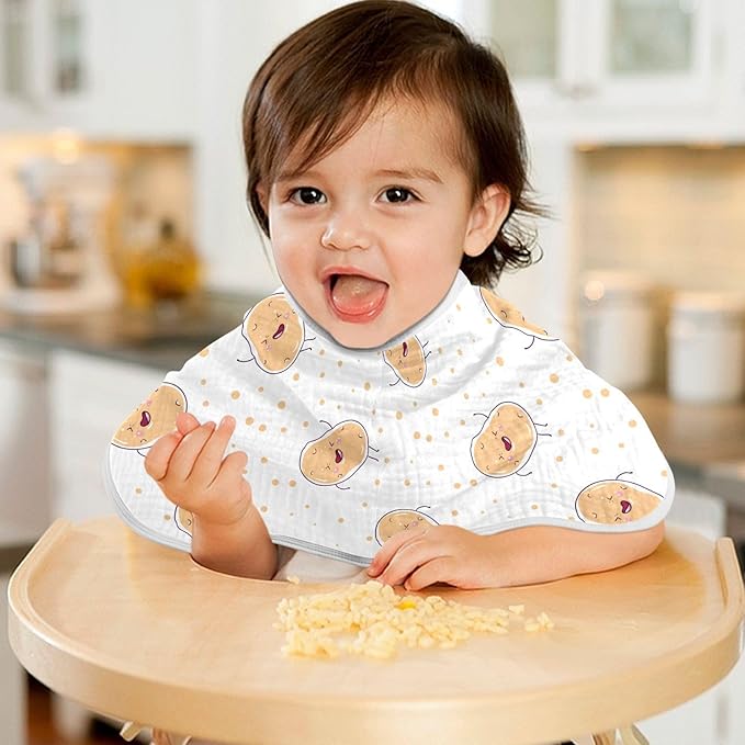 vvfelixl Kawaii Potatoes Burp Cloths for Baby Boy Girls Baby Washcloths Burp Rags 1 Pack