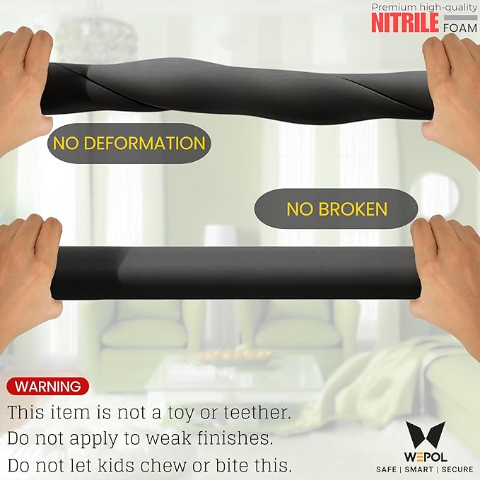 Table Edge Protector for Baby Proofing (18ft Edge & 8 Corners) Baby Proof Corners and Edges Guard, Soft NBR Rubber Foam 3M Adhesive, Furniture Corner & Edge Safety Bumpers for Table & Fireplace-Black