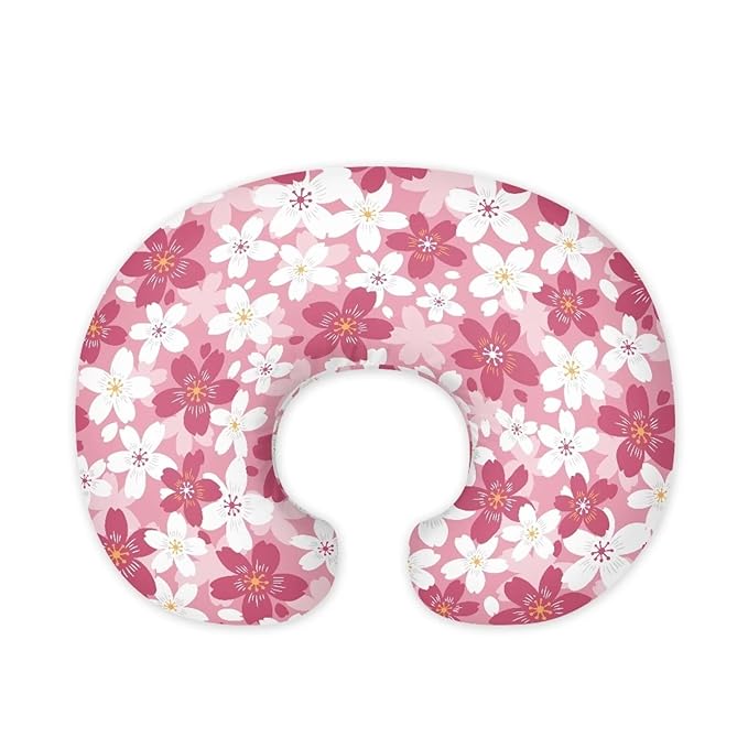 Cherry Floral Breastfeeding Pillow Slipcover for Baby Ultra Soft Comfortable Newborn Nursing Pillow Case Baby Essentials