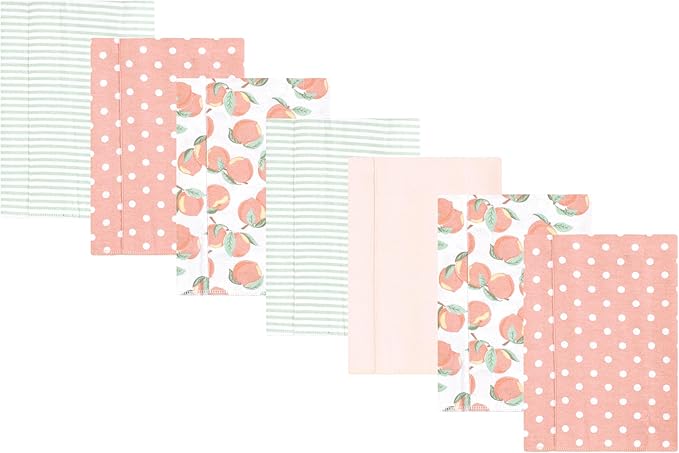 Luvable Friends Hudson Baby Flannel Burp Cloths 7pk, Peach