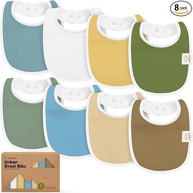 8-Pack Organic Baby Bibs for Boys, Girls - Soft Cotton Drooling and Teething Bibs for Baby Girl & Boy, Extra Absorbent, Easy to Clean & Put On for Toddler, Newborn, Infant 0-24 Months (Daybreak)