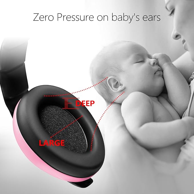 BBTKCARE Baby Headphones Noise Cancelling Headphones for Babies for 3 Months to 3 Years (Pink)