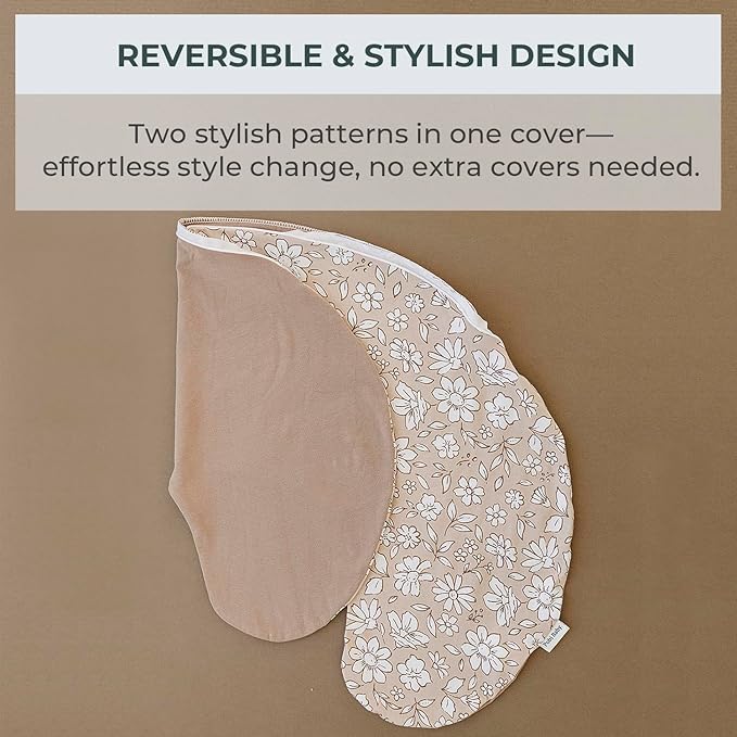 Pobibaby 1-Pack Premium Nursing Pillow Cover - Ultra Soft & Stretchy 96% Cotton, Breastfeeding Pillow Cover for Baby Boys and Girls (Meadow)