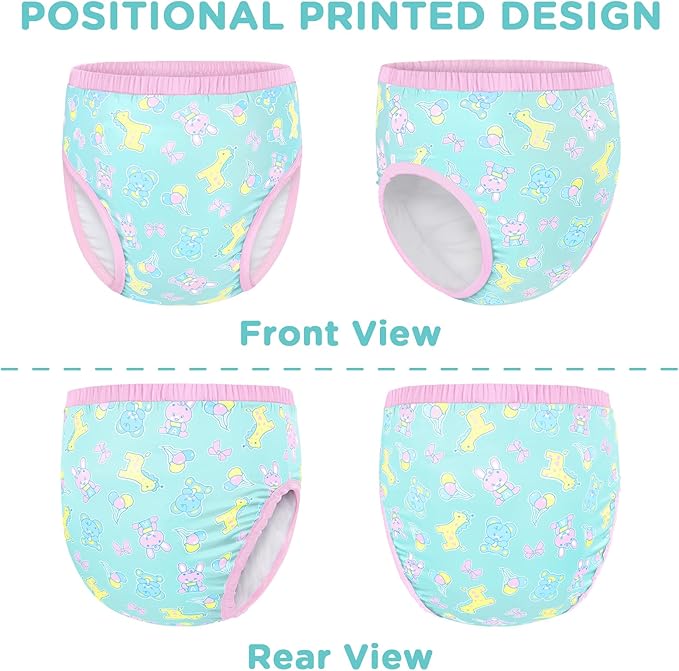 Littleforbig Soft Silky Underwear Comfortable Washable Reusable Adult Training Pants - Full Print Baby Parade M