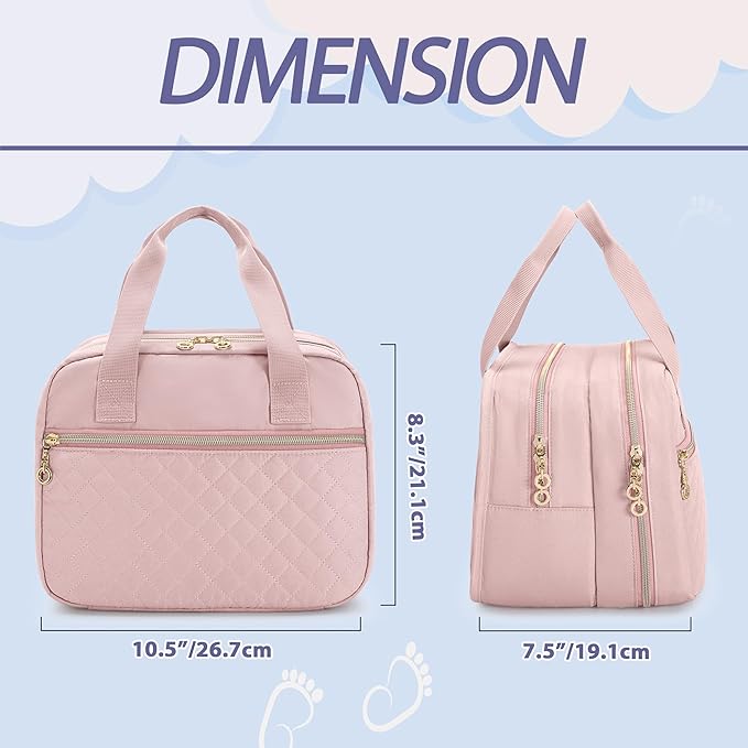Damero Wearable Breast Pump Bag Compatible with Elvie, Willow and Momcozy Breast Pump, Carrying Case for Wearable Breast Pumps, Pump Parts and More, Pink