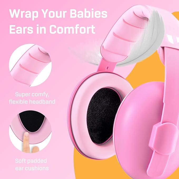Vanderfields - Hearing Protection Ear Muffs - Over 33 dB (2K Hz) Broad Noise Cancelling Sound Reduction - Baby and Toddlers