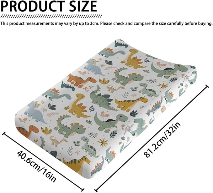 Green Dinosaur Changing Pad Covers Breathable Baby Change Table Covers Ultra Soft Fabric Change Sheet Machine Washable