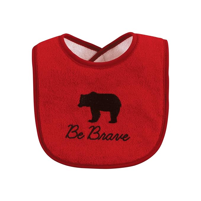 Hudson Baby Unisex Baby Cotton Terry Drooler Bibs with Fiber Filling, Boy Moose Bear, One Size (Pack of 2)