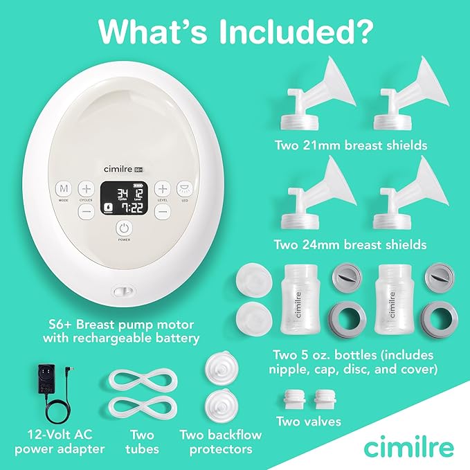 S6+ Adjustable Rechargeable Breast Pump, Customizable Pump Sessions with Multiple Cycle Speeds & Hospital Strength Suction Levels, Double Electric Breast Pump