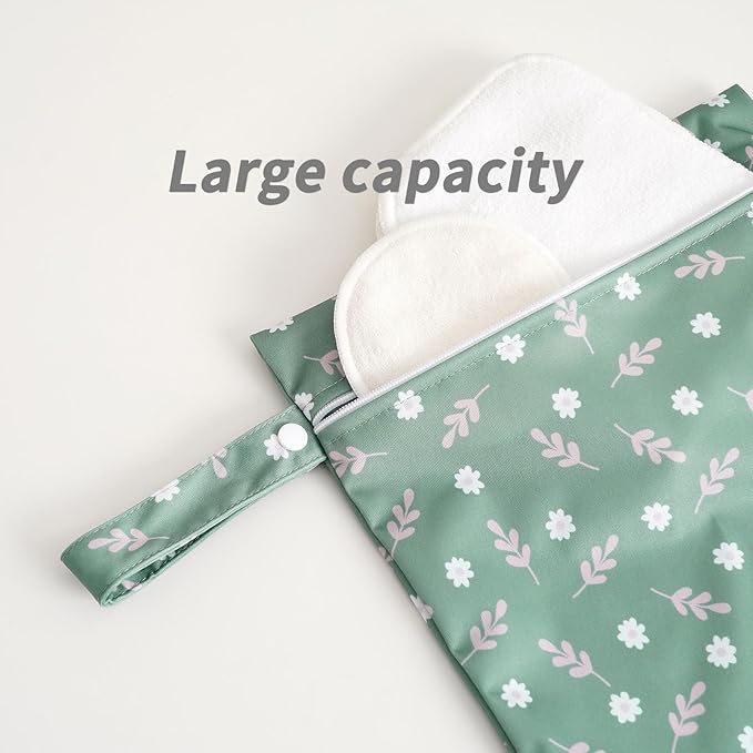 Happy Flute 3 Set Wet Bag Storage Bag Zipper Waterproof Washable Travel Bags, Beach, Pool, Gym Bag for Cloth Diaper, Swimsuits & Wet Clothes for Baby,11.8x15.7inch