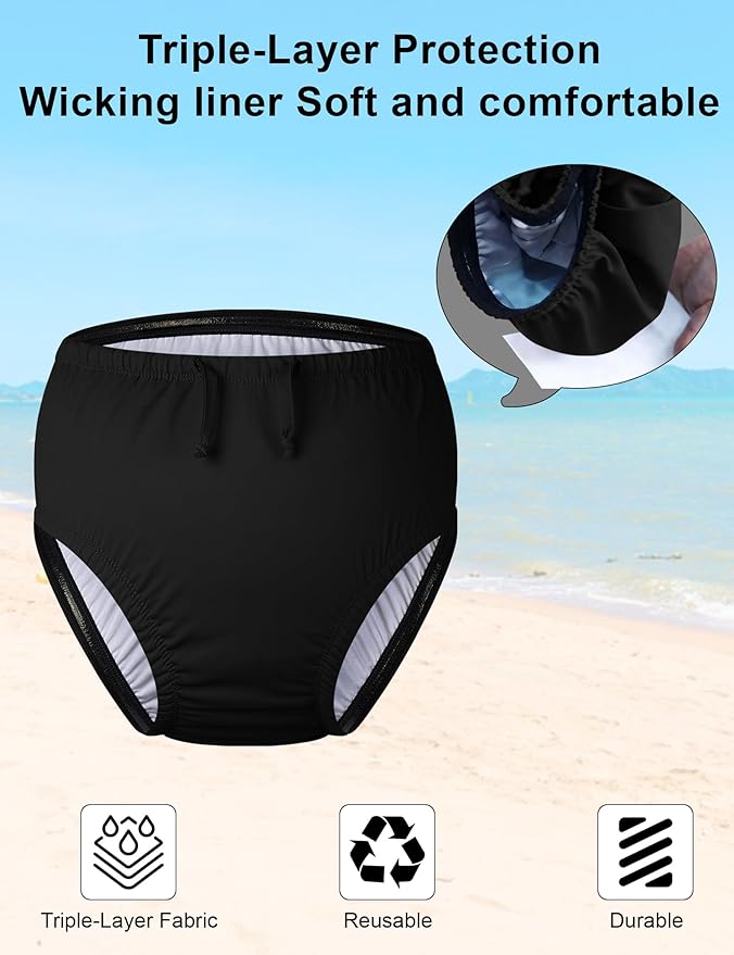 Adult Reusable Swim Diapers for Incontinence Special Needs Swimwear Waterproof Leakproof Cloth Diaper Covers Unisex