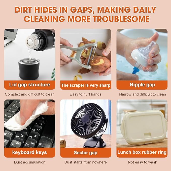 3 in 1 Cup Lid Cleaning Brush, Multifunctional Cleaning Brush Portable Cup Lid Cleaner for Bottle Gap Tight Spaces Cup, Portable Cup Lid Cleaner, 1 Pcs Blue