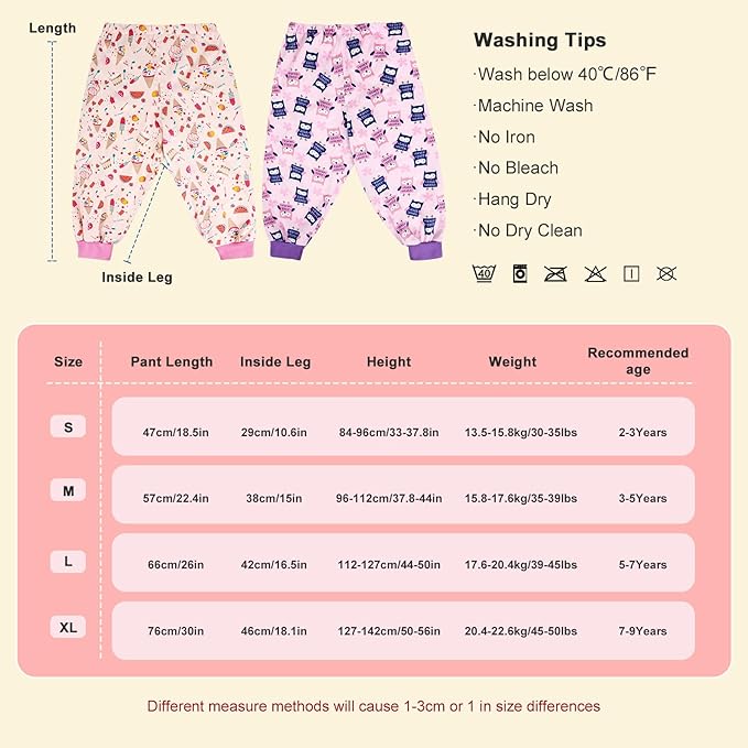 MOEMOE BABY Leakproof Diaper Pants for Potty Training Overnight Diaper Short for Toddler Boys and Girls 2 Packs