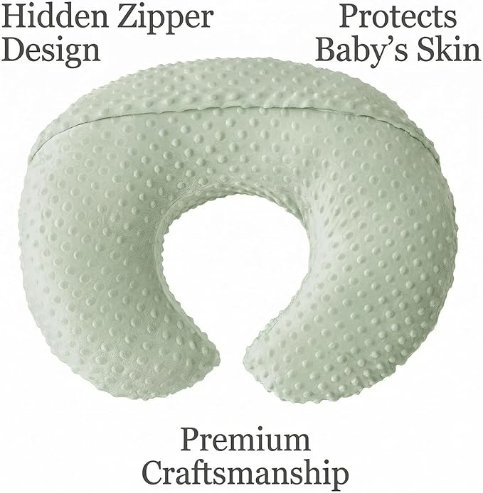 Nursing Pillow, Breastfeeding Pillows with Removable Cover for Mom with Breathable Filling, Ergonomic Baby Feeding Essentials for Bottle and Breastfeeding (Green)