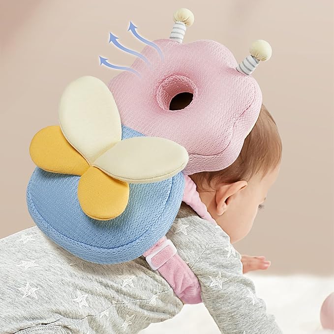 Baby Head Protection Backpack for Crawling and Walking with Baby Knee Pads (Cow)