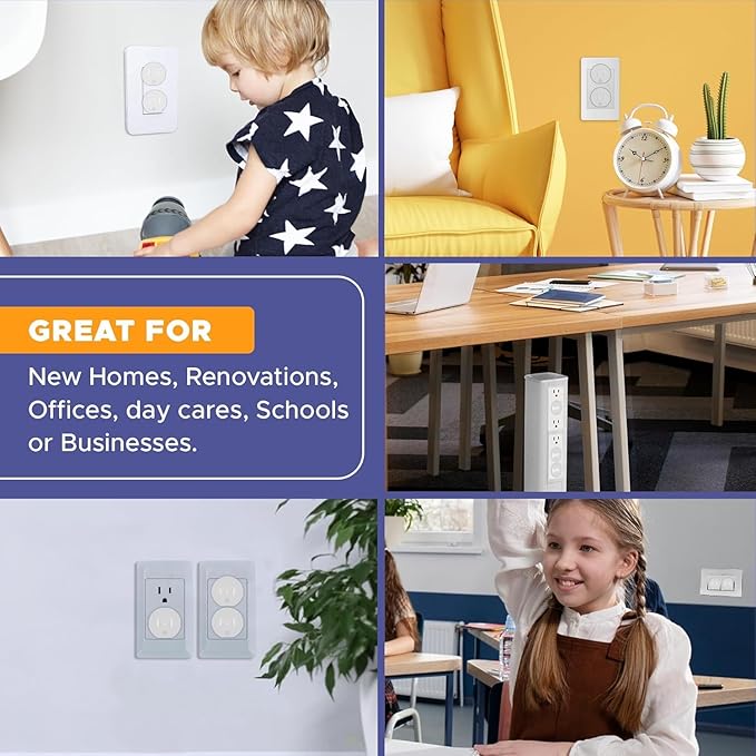 Mommy’s Helper Outlet Plug Covers – Baby Proof Electrical Outlet Protectors, Childproof Socket Safety Caps, Easy Press-Fit Installation, Translucent, 36 Pack