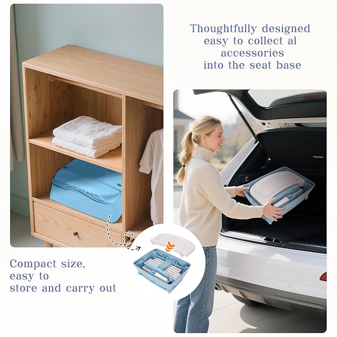 5 in 1 Foldable Baby High Chair,Convertible Highchair for Babies and Toddlers-Portable Infant Booster Seat,Carry Small Box,Dining Chair,Toddler High Chair with 5-Point Harness,Removable Tray-Blue