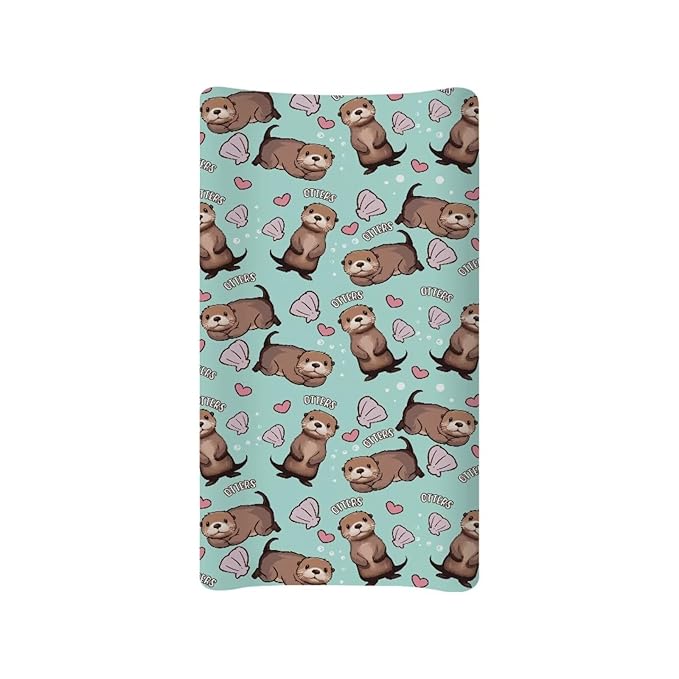 ZDCUSTOM Otters Changing Pad Cover Lovely Print Changing Pad Sheets Soft & Breathable Diaper Changing Table Cover Infant Newborn Changing Mat Sheet