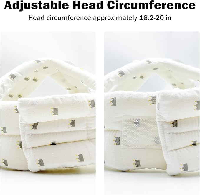 Baby Head Protector for Crawling Walking, Baby Helmet Adjustable No Bumps and Soft Cushion, Infant Safety Cap for Kid Learning to Walk