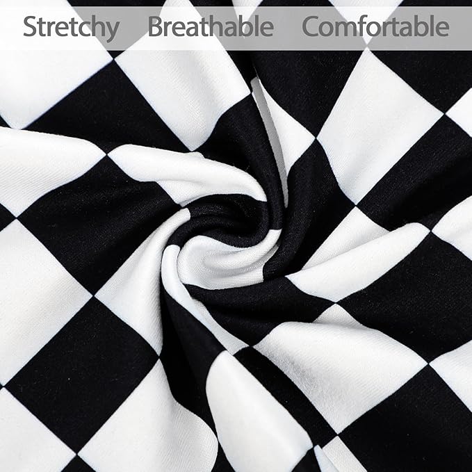 DILIMI Nursing Pillow Cover, Soft Stretchy Nursing Cover for New-Designed Breastfeeding Pillow, Removable Slipover for Baby Boy and Girls, Black Checkered Only Cover