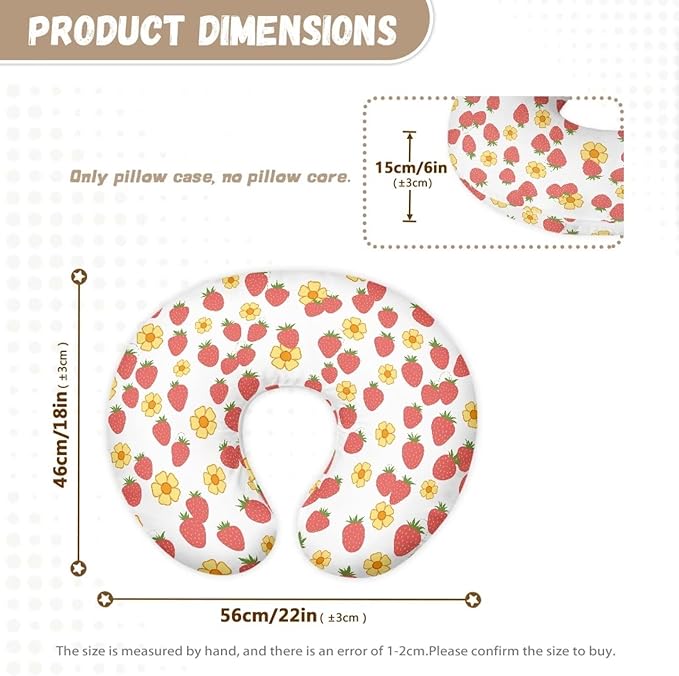 Nursing Pillow Cover Nursing Pillows for Breastfeeding Fits The Original Support for Breastfeeding Nipple Shields for Breastfeeding Newborn Strawberries