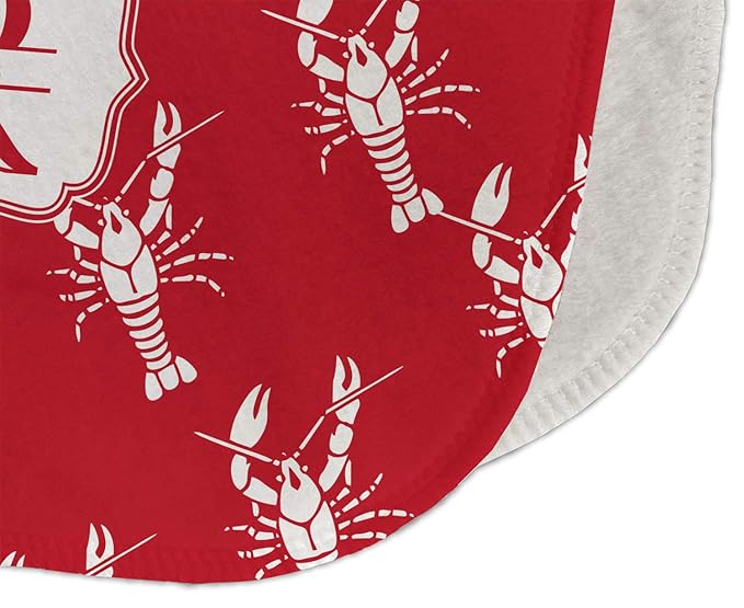 Personalized Crawfish Burp Cloth - Fleece w/Name and Initial