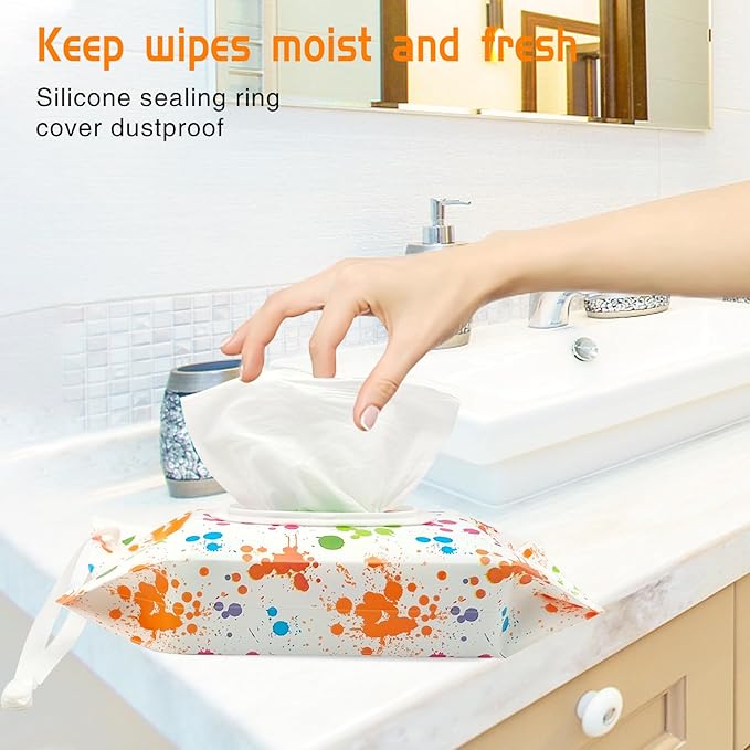 2 Pack Portable Baby Wipes Dispenser Holder Set Refillable Container Lightweight Travel Cases