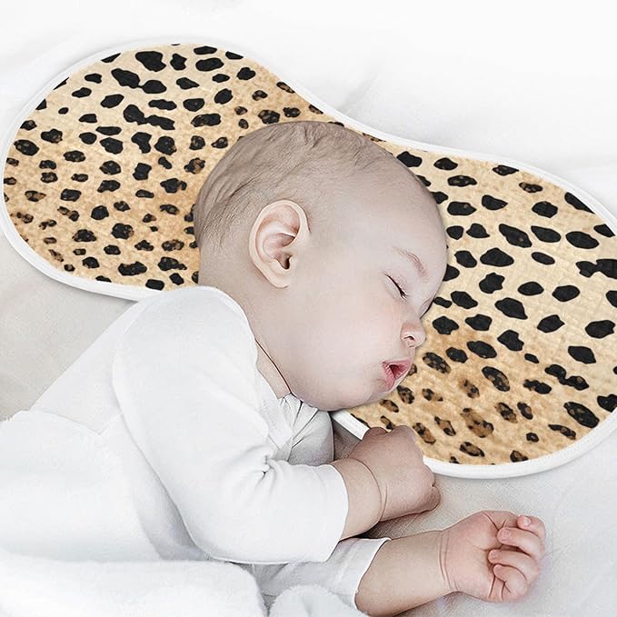 2Pcs Leopard Print Burp Cloth,Unisex Large Absorbent Soft Cotton Muslin Burping Cloths for Newborn Boys Girls,11x22in,A111124