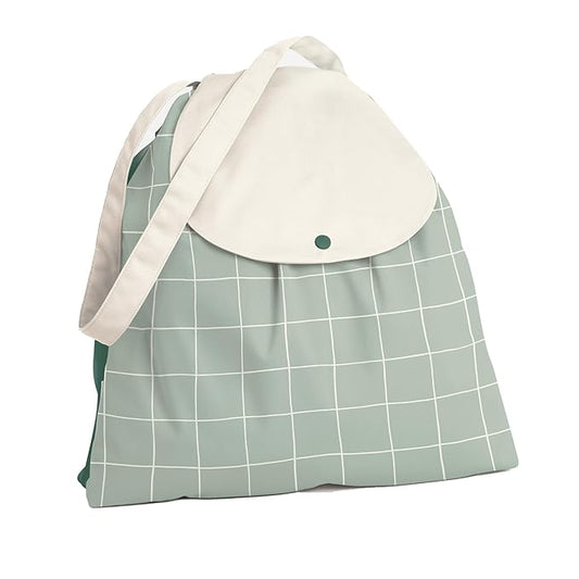 Esembly Day Bag – Reusable Wet and Dry Bag Made From Recycled Fabric With Dual Waterproof Compartments for Cloth Diapers, Swimsuits, Toiletries, and Snacks - Lattice