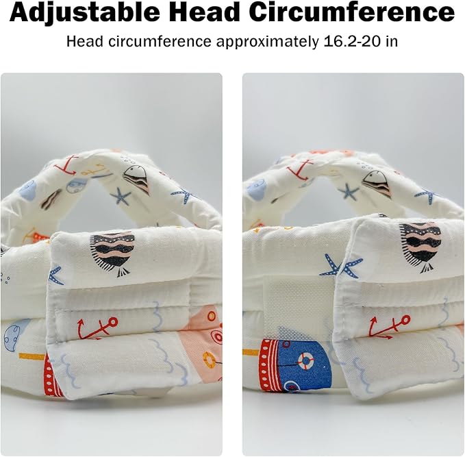 Baby Head Protector for Crawling Walking, Baby Helmet Adjustable No Bumps and Soft Cushion, Infant Safety Cap for Kid Learning to Walk