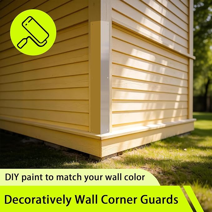 Pre-drilled Stainless Steel Wall Corner Guards 2x2x15.8 inch, Pack of 2 L Metal Wall Corner Protectors 304 Steel Corner Trim with 90° Angle Weed Whacking Protection for Outside Exterior Wall Repair