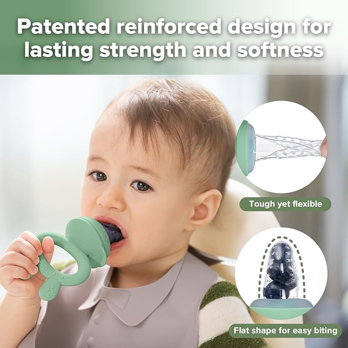 haakaa Silicone Replacement Pouch for Baby Fruit Food Feeder, Food Grade Silicone Feeder Sacs, BPA Free (Large Size, 2PCS)