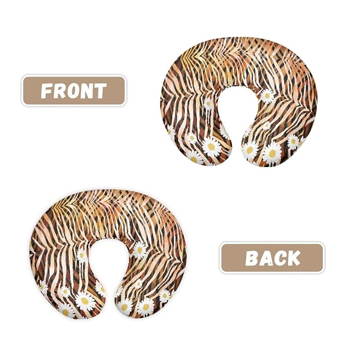 Nursing Pillow Cover for Breastfeeding Pillow Leopard Stripe Daisy Nursing Pillow Slipcovers Breastfeeding Pillow Cover Boys Girls, Perfect Newborn Choice for Mom or Baby