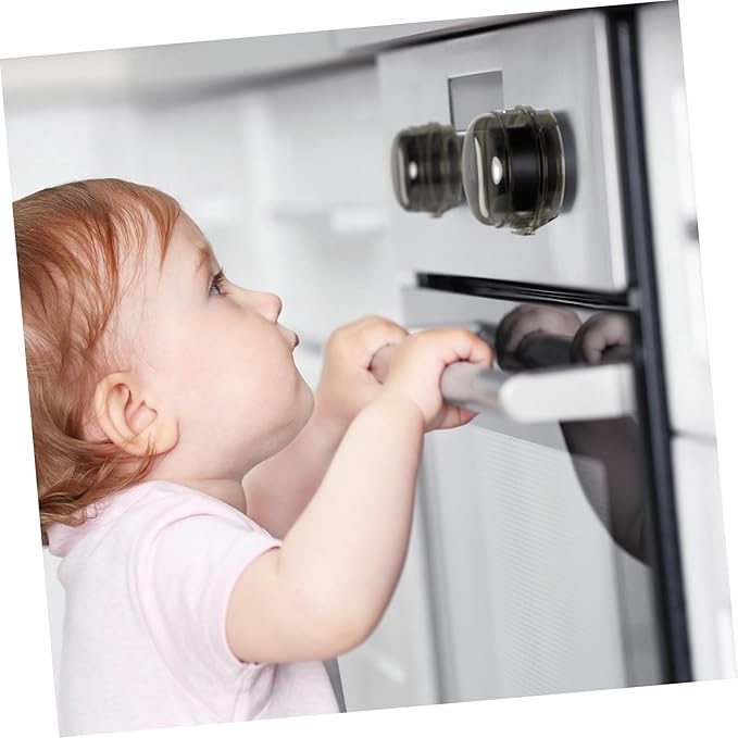 OSALADI 6pcs Transparent Safety Covers Kitchen Stove Gas Knob Covers Toddler Child Proof Kitchen Safety Guard Child Safety Oven Knob Covers for Home Kitchen Easy Installation