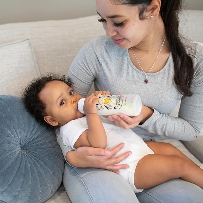 Dr. Brown's Natural Flow Anti-Colic Options+ Narrow Baby Bottle, Bear & Owl, 8 oz/250 mL, with Level 1 Slow Flow Nipple, BPA free, 0m+, 2-Pack and Preemie Flow 6-Pack Nipples
