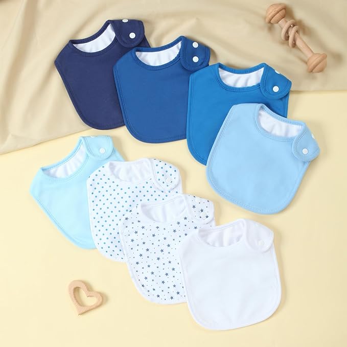 Waterproof Baby Bibs for Boys & Girls Soft and Absorbent Bandana Drool Bibs Set for Infant Newborn 0-12 Months