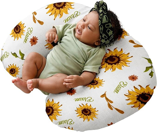 Dyoart Baby Nursing Pillow Cover,Personalized Name Soft Nursing Covers,Breastfeeding Pillow Slipcover for Bottle Feeding,Custom Gifts for Toddler Infant(23"x19"x5.5")(one Size)