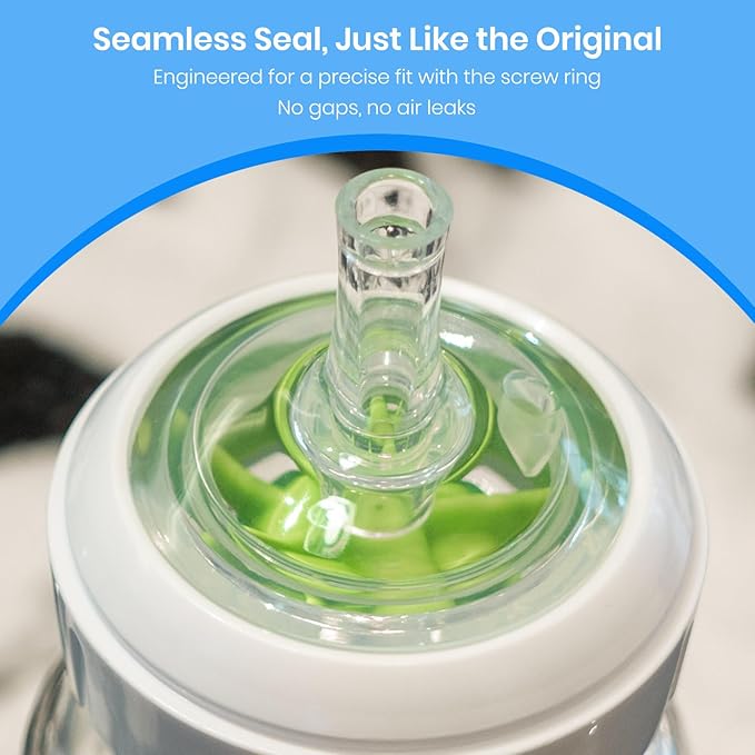 Sippy Straw Spout Replacements Compatible with Dr. Brown’s Wide-Neck Bottles, Ultra-Soft Silicone, Leak-Proof Transition Nipple with Cross-Cut Flow Control, BPA-Free Bottle to Cup Trainer, 9m+, 6-Pack