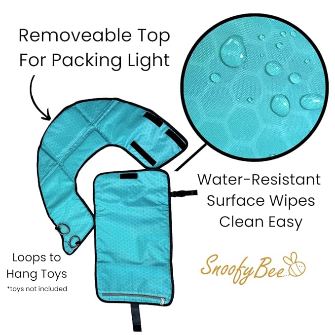 SnoofyBee - Portable Playtime Changing Pad: 3-in-1 Diaper Clutch, Changing Station, and Clean Hands Toy Barrier. Water-Resistant and Stylish, with Dual Storage Pockets. Grey-2024-Improved-Version