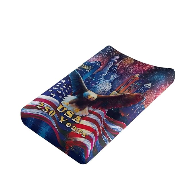 American Flag 250 Diaper Changing Pad Cover Eagle Breathable Baby Changing Pad Cover American Flag Changing Pad Cover Boy Soft 32''*16''Nursery Changing & Dressing Furniture