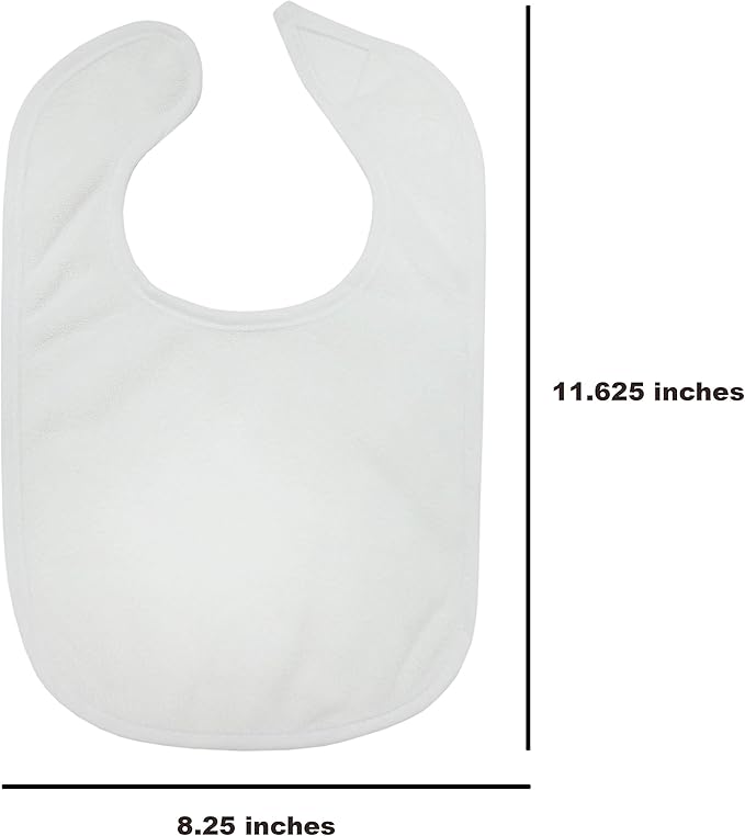 Neat Solutions 2-Ply Knit Terry Solid Color Feeder Bibs in White - 20 Pack