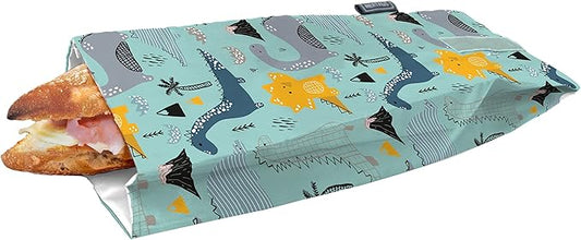 NERTHUS FIH 881 Reusable Dinosaur Snack Bag, Eco-Friendly, Adaptable, Easy to Clean and Washable