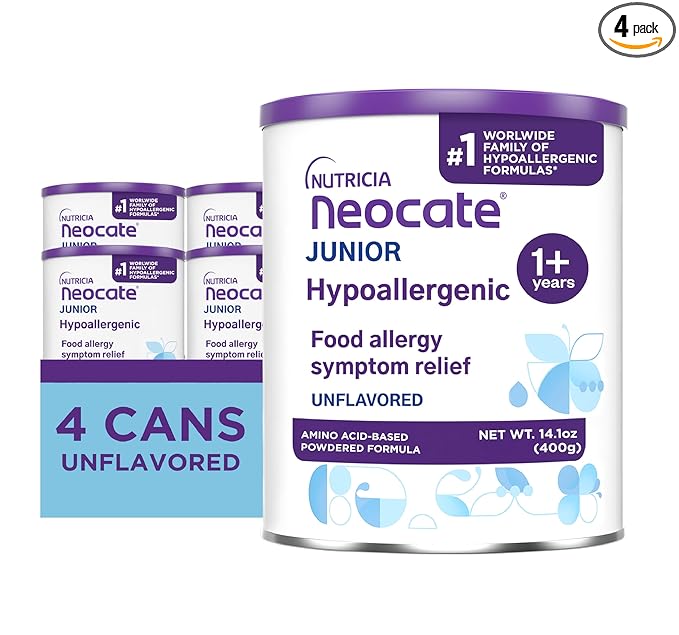 Neocate Junior Unflavored, 1+ years, 14.1 oz (Pack of 4)