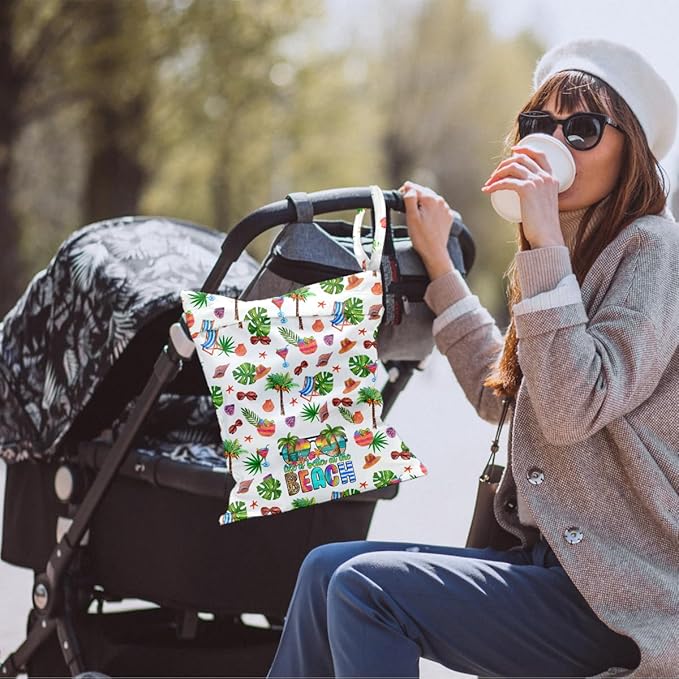 Waterproof Cloth Diaper Wet Dry Bag Reusable Travel Beach Pool Daycare Soiled Toddler Items Yoga Gym Bag for Swimsuits Wet Clothes Bags - Life Is Better At The Beach