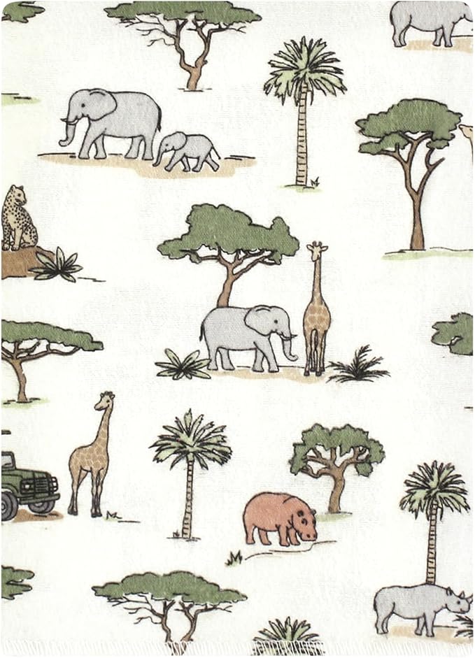 Hudson Baby Unisex Baby Cotton Flannel Burp Cloths Bundle, Going On Safari, One Size