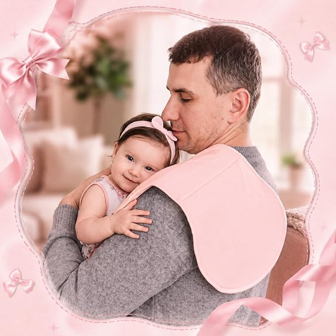 Boao 4 Pcs Mallard Duck Baby Burp Cloths Duck Hunting Soft Plush Newborn Spit up Rags Mallard Burp Cotton Cloths Rag for Boy Girl Newborn Infant Gifts Nursery Decor 20.87 x 9.84 Inches (Bow,Pink)