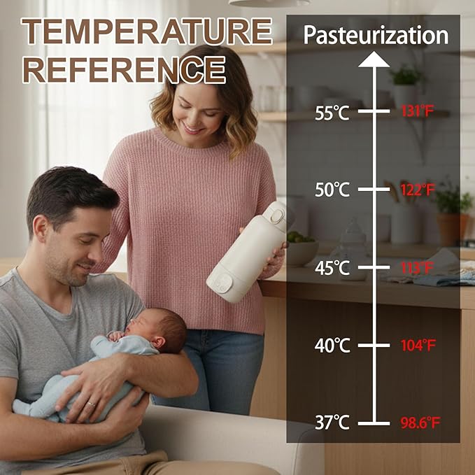 XEAMUN Portable Fast Heating Baby Milk Warmer for Travel,Baby Breastmilk & Water Warmer,Rechargeable 14000mAh Battery,Portable Bottle Warmer with 17 Ounces Capacity,Baby Feeding Water Warmer On the Go
