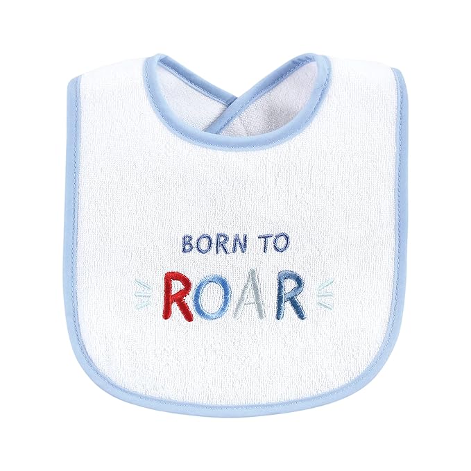 Hudson Baby Unisex Baby Cotton Terry Drooler Bibs with Fiber Filling, Wild One, One Size